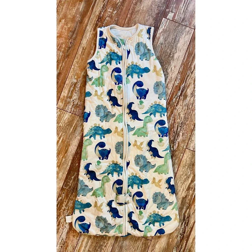 Totaha Sleep Sack XL Blue Green Watercolor Dinosaur Jersey Knit Quilted‎